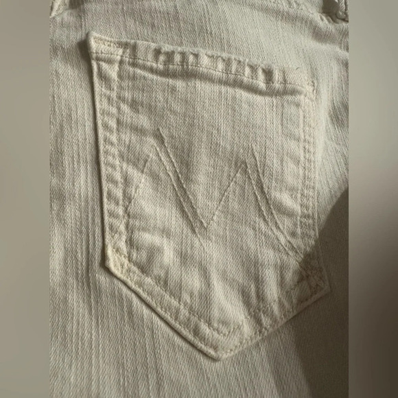 Mother Womens White Light Wash Coin Pocket Denim Straight Jeans Size 25 - Picture 8 of 9